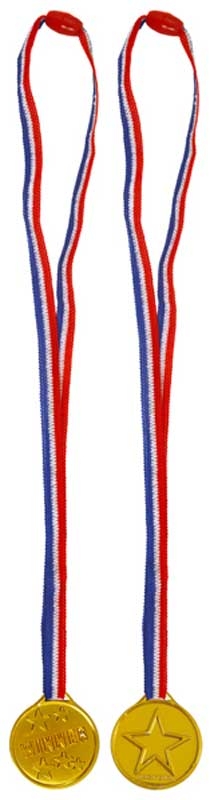 FUN TOYS MEDAL GOLD WINNER 3.5CM WITH NECK CORD (£0.25)