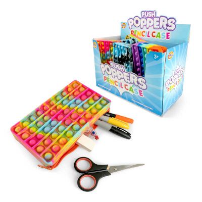 PUSH POPPER PENCIL CASE 3 ASSORTED (£7.99)