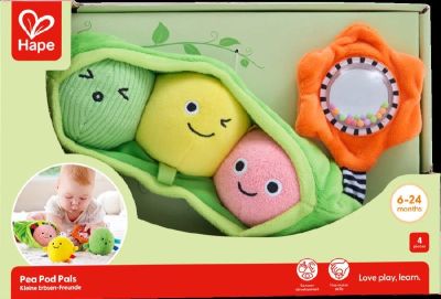 Image 1 of Pea Pod Pals Baby Sensory Toy with Soft Textured Peas & Sounds | (£15.99)