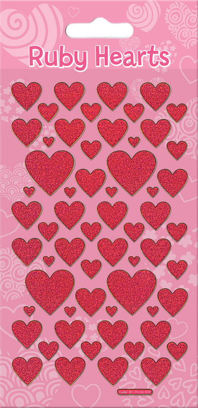 RUBY HEARTS SPARKLE STICKERS (£1.50)